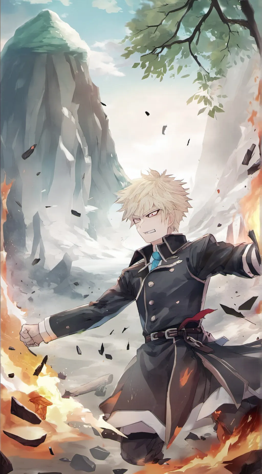 ai character: Bakugou  background