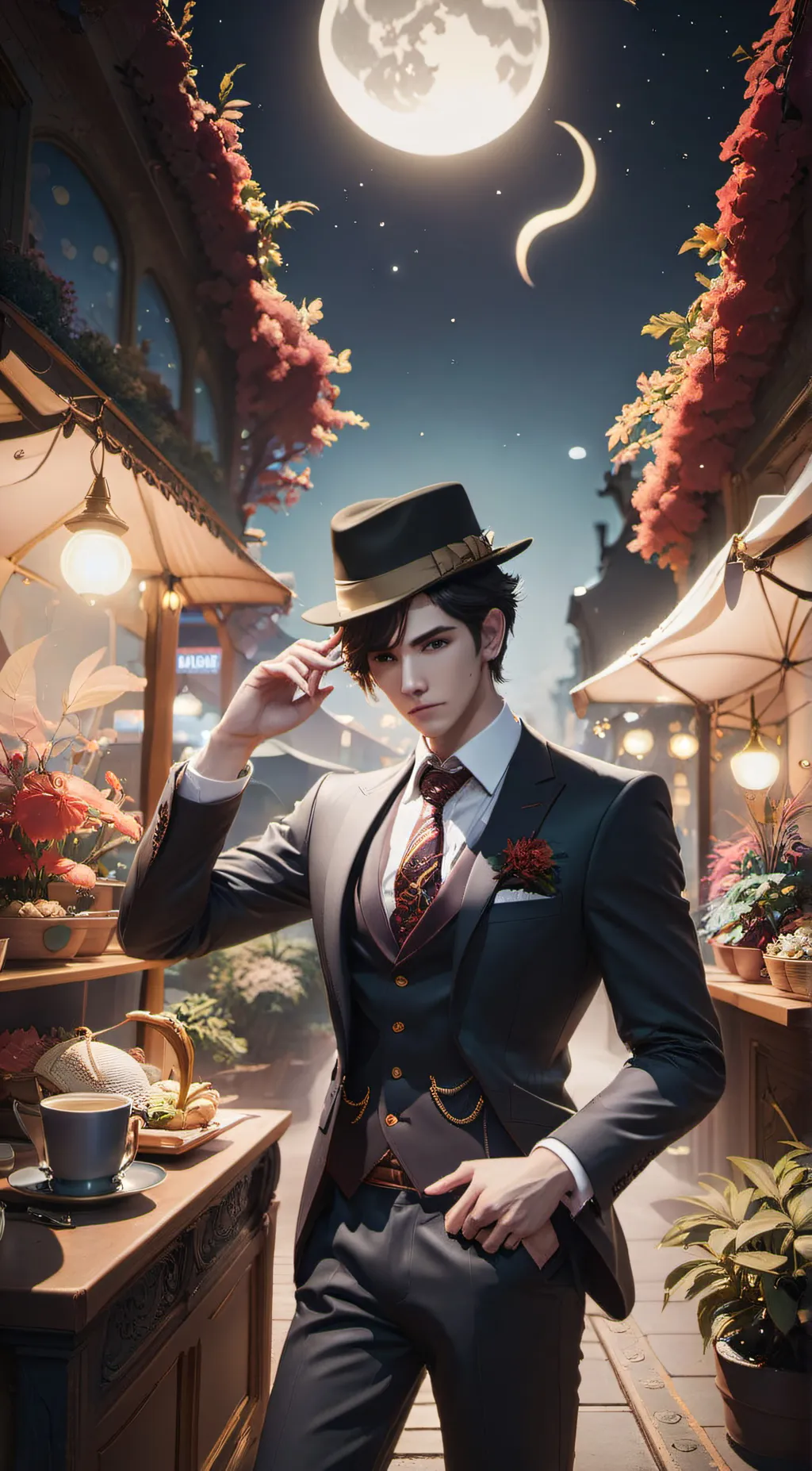 ai character: Muzan  background