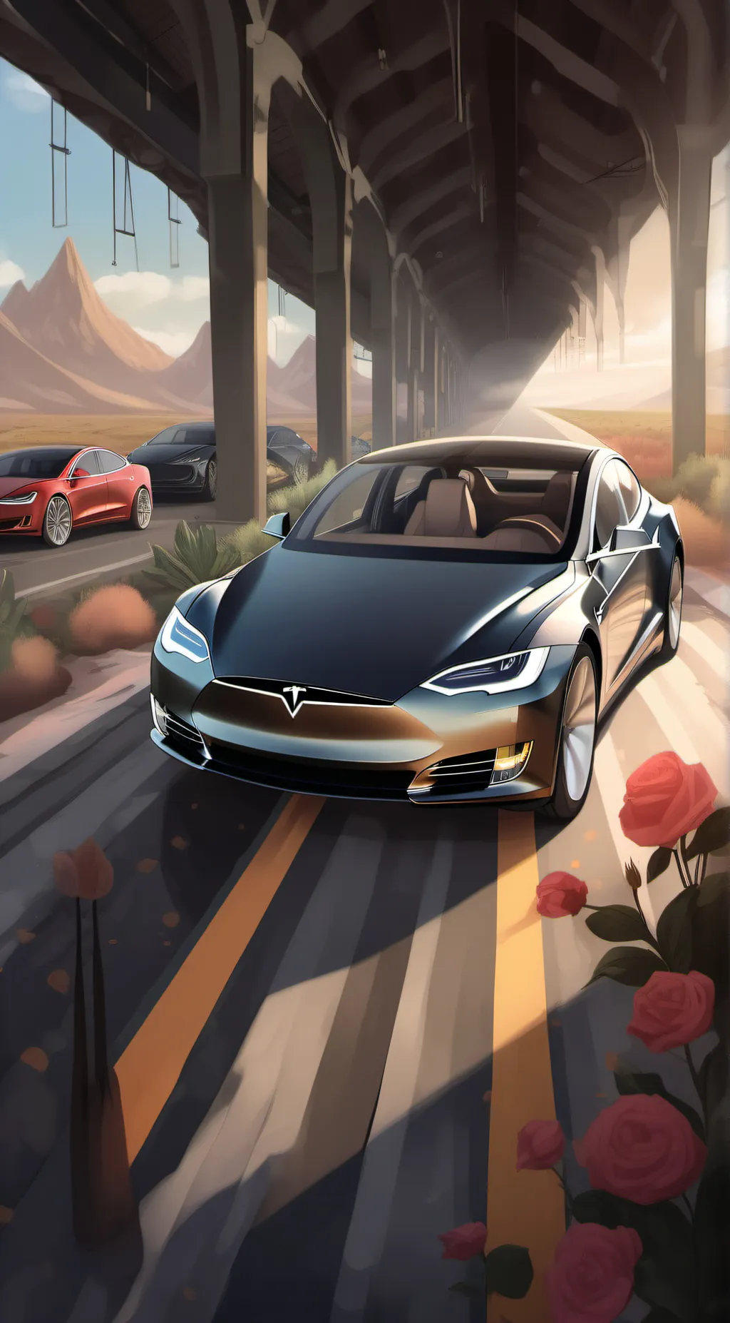 ai character: Tesla background