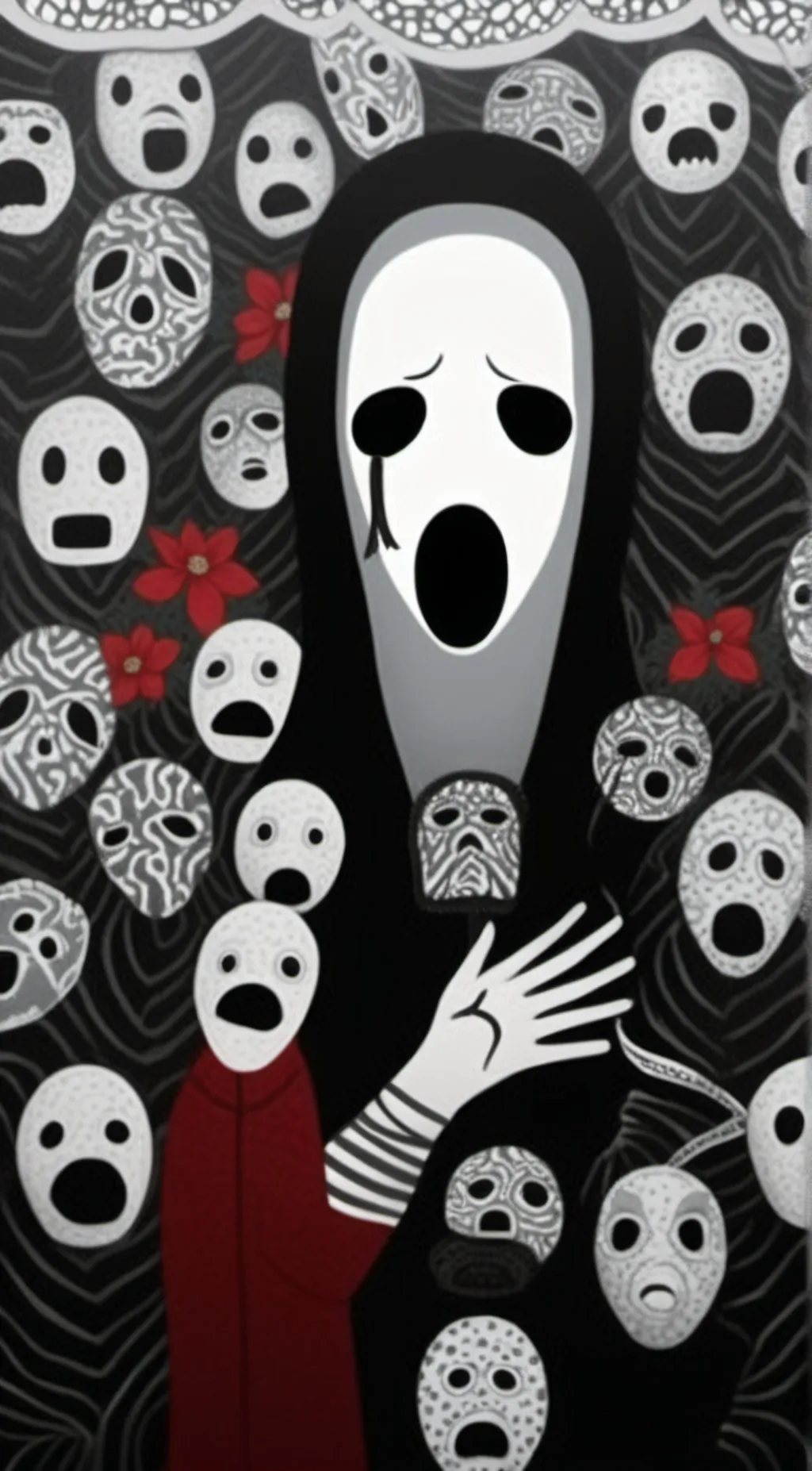 ai character: Ghost face girl background