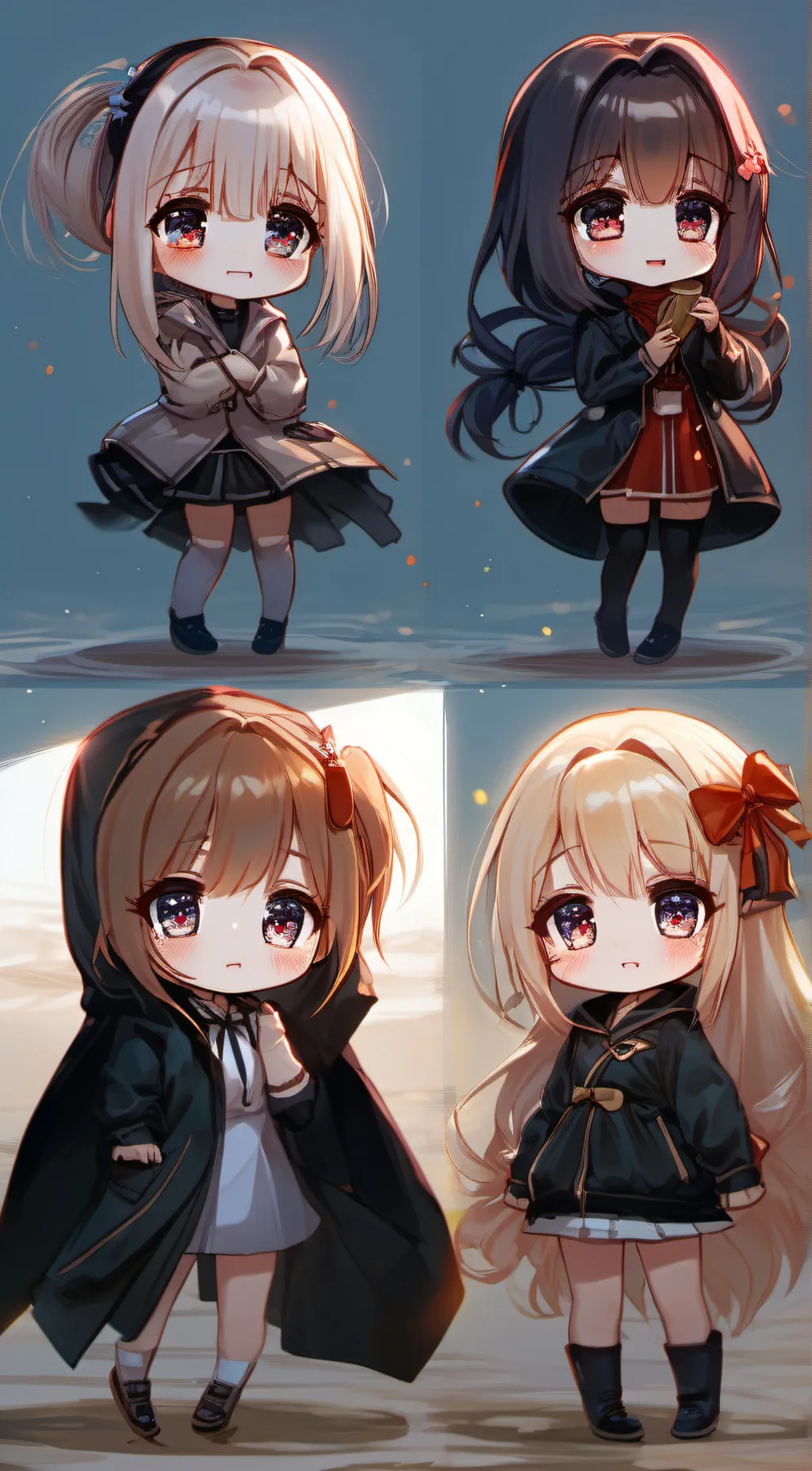 ai character: the 4 chibi girls background