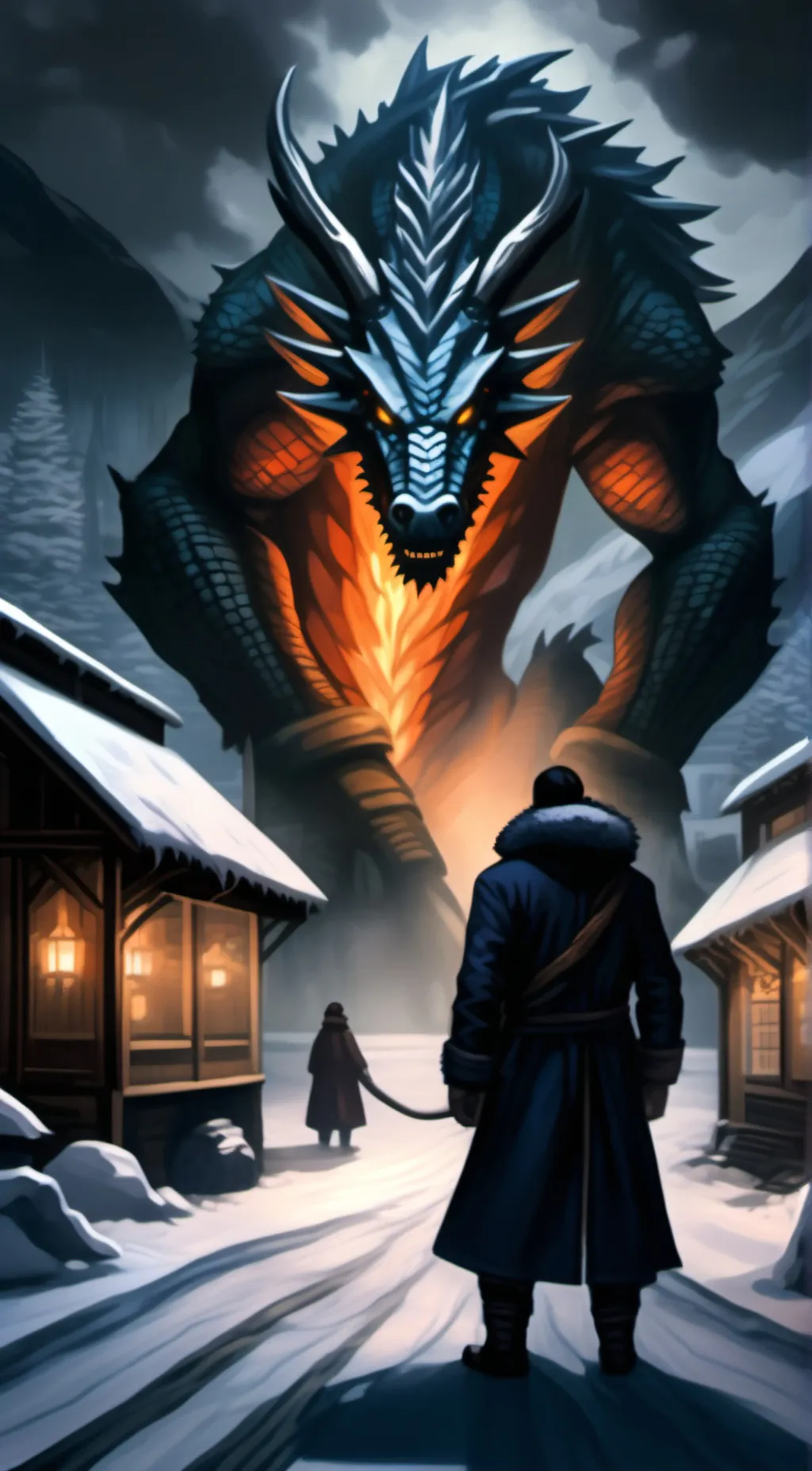 ai character: The Krampus before background