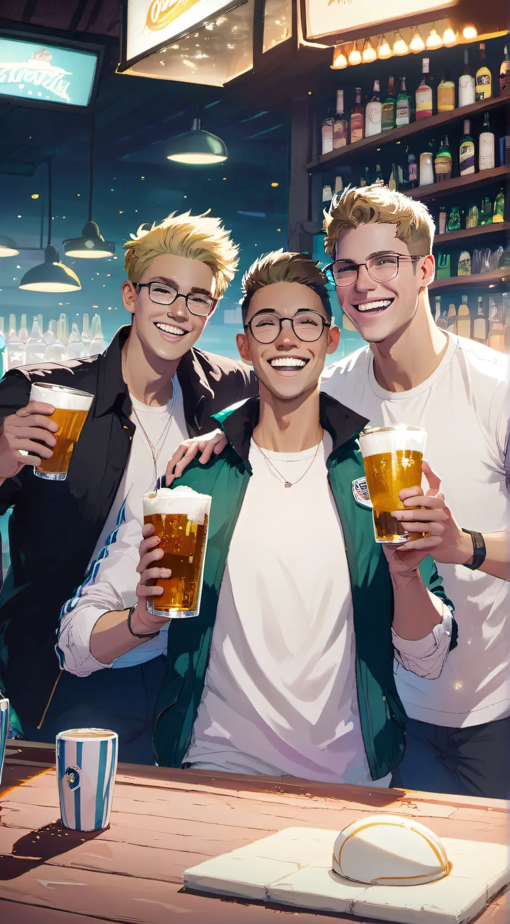 ai character: Three Buddies background