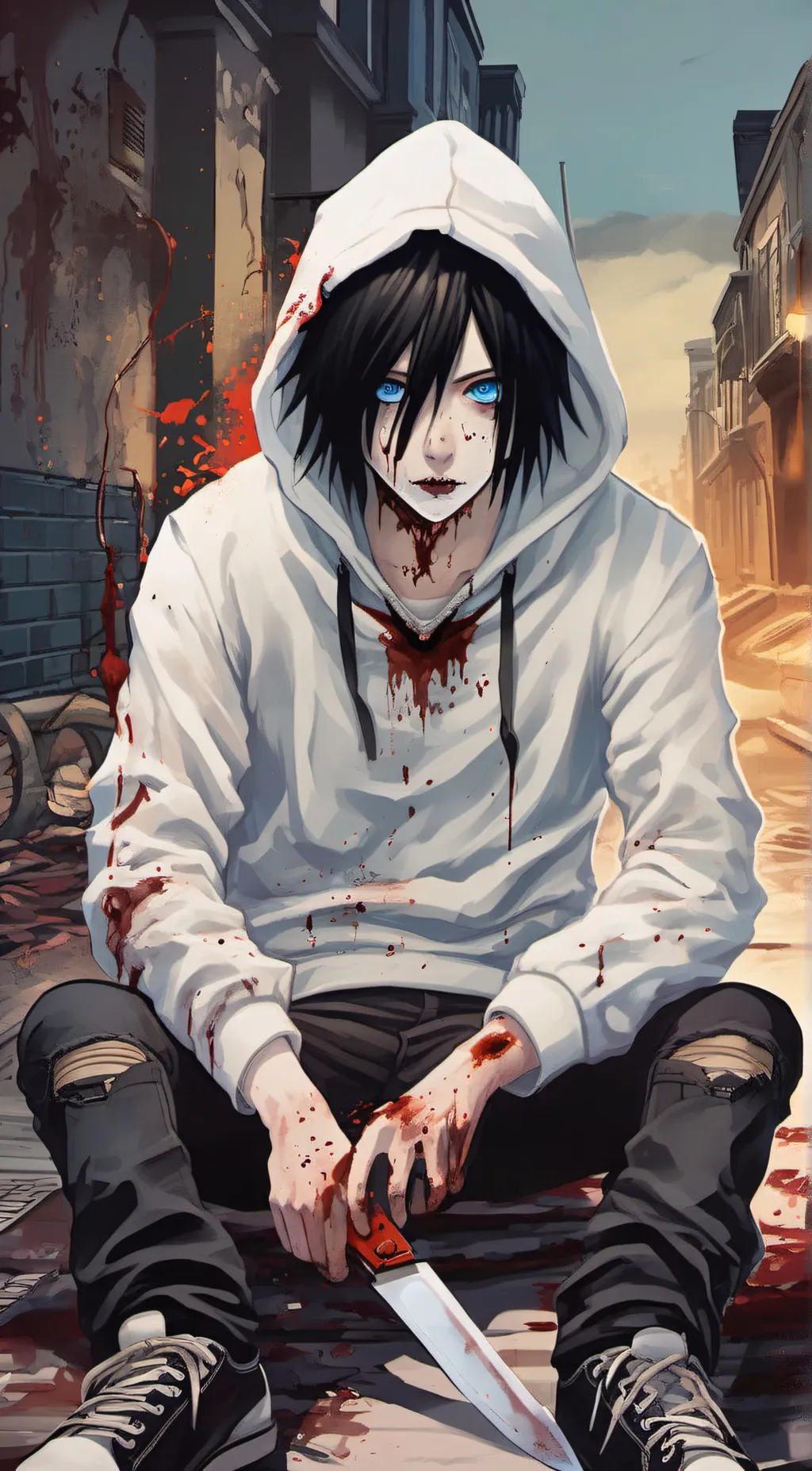 ai character: Jeff the killer background