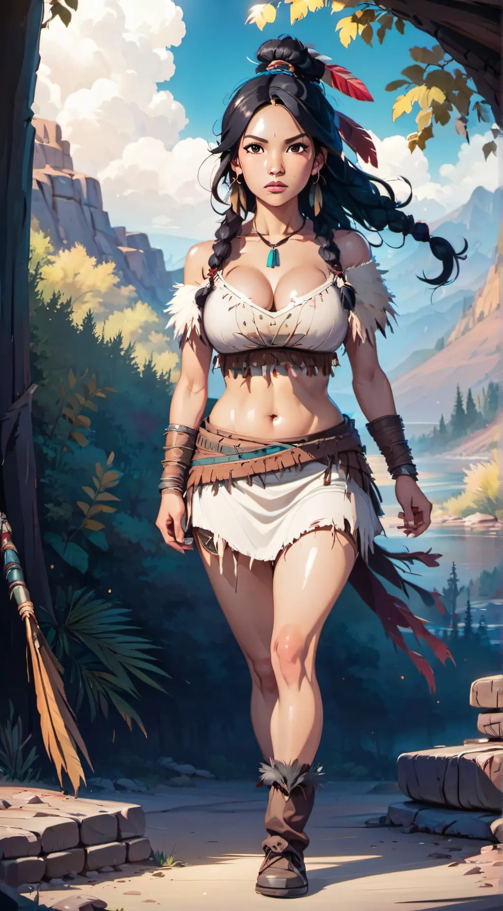 ai character: Forest Water  background