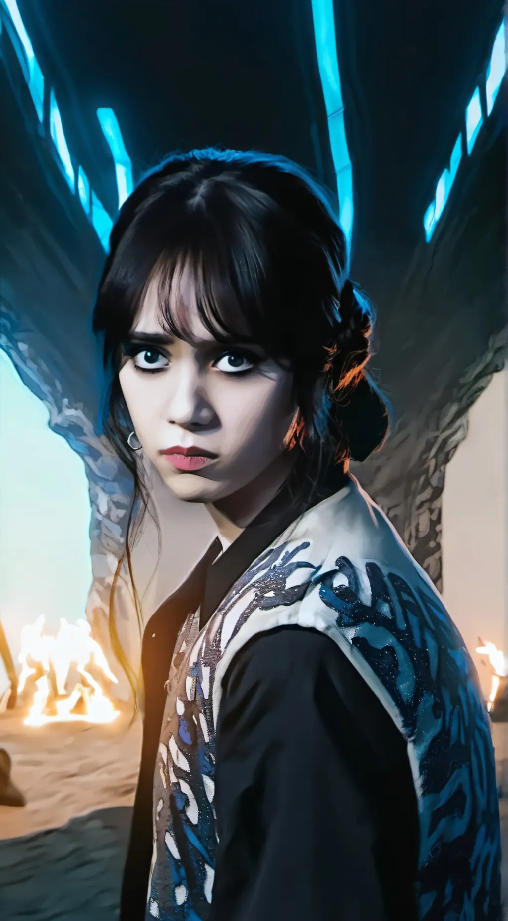 ai character: Wednesday Addams background