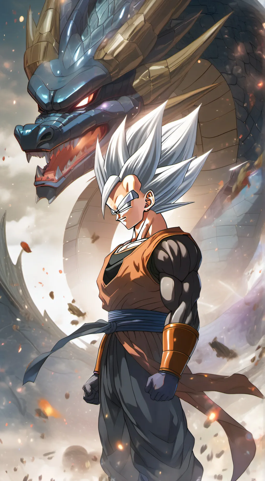 ai character: Gogeta Ultra insti background