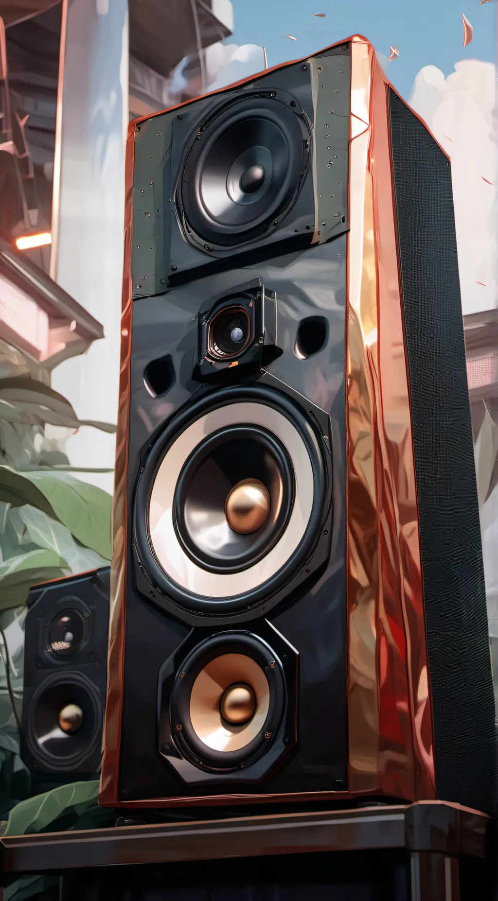 ai character: large speaker man background