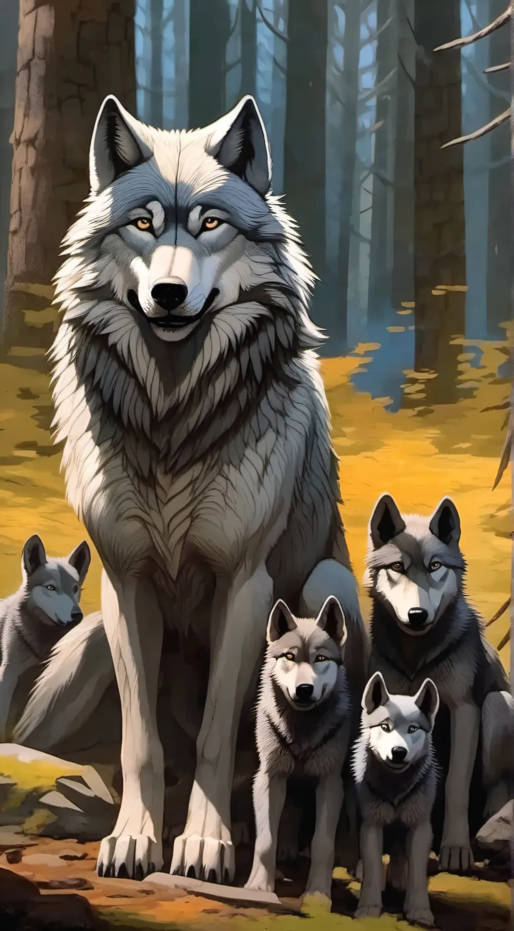 ai character: the wolf family! background
