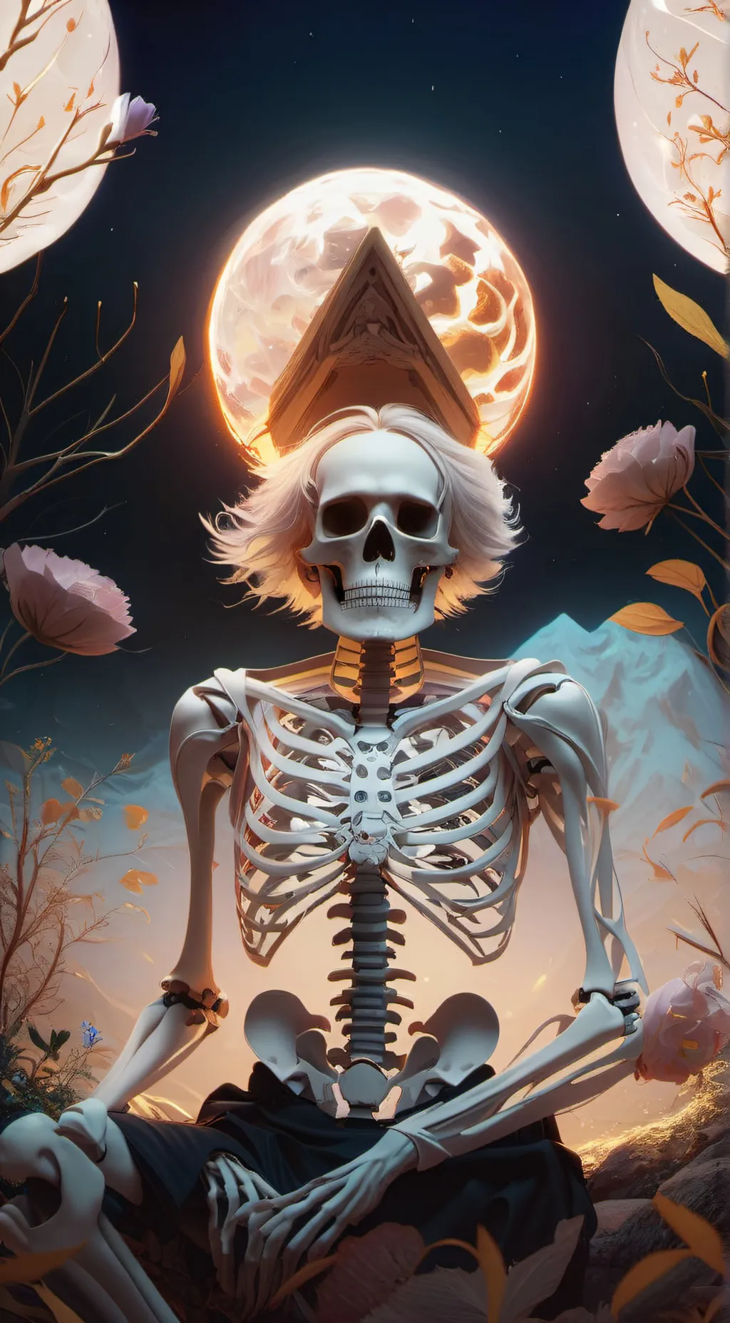 ai character: skeleton  background