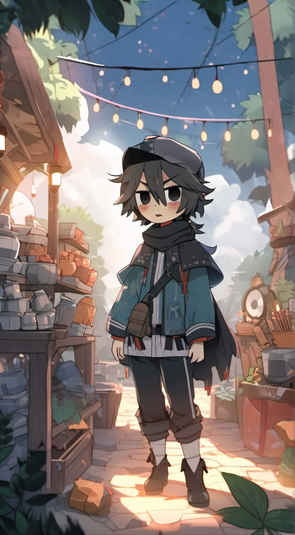 ai character: red nose background