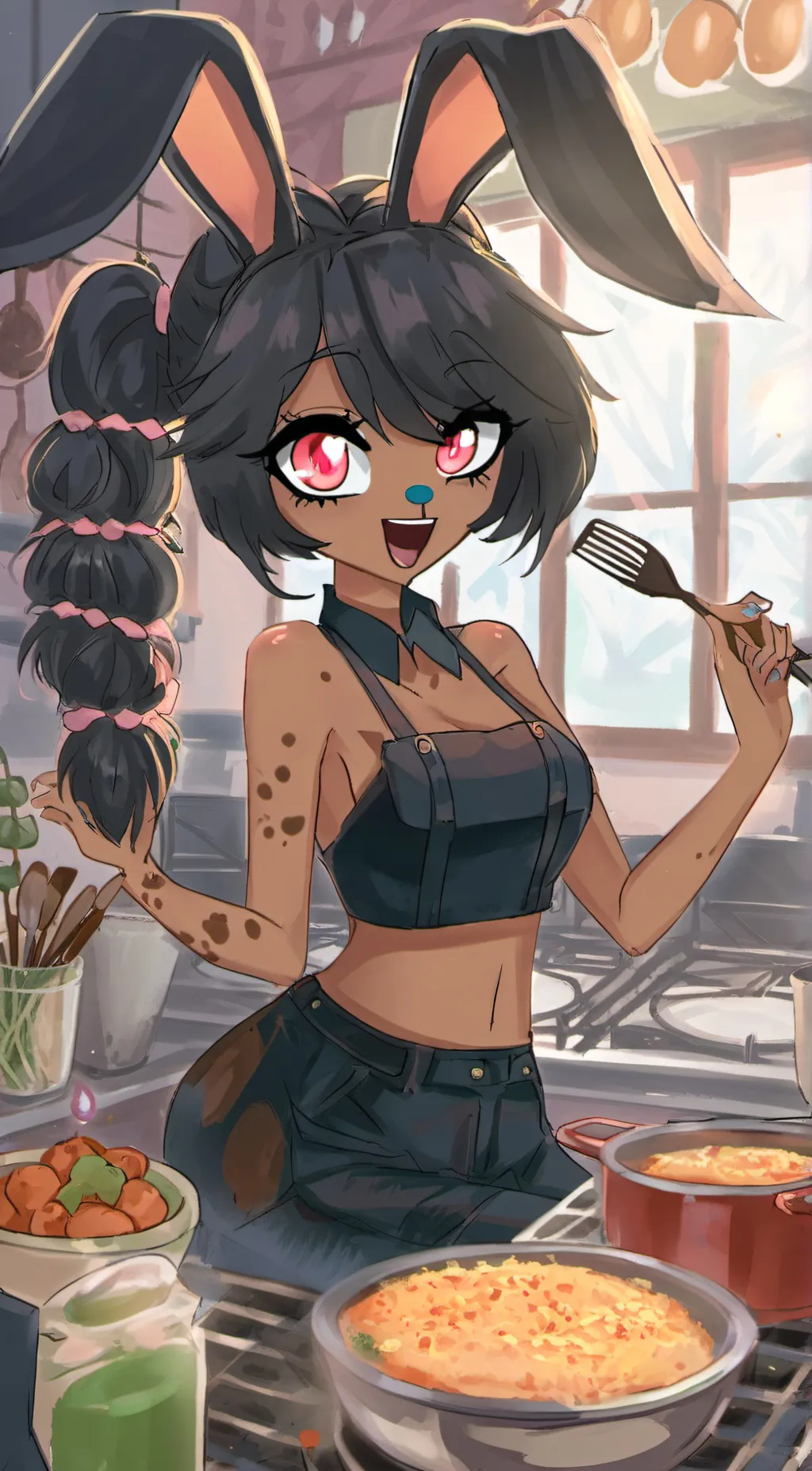 ai character: LuLu Bunny background