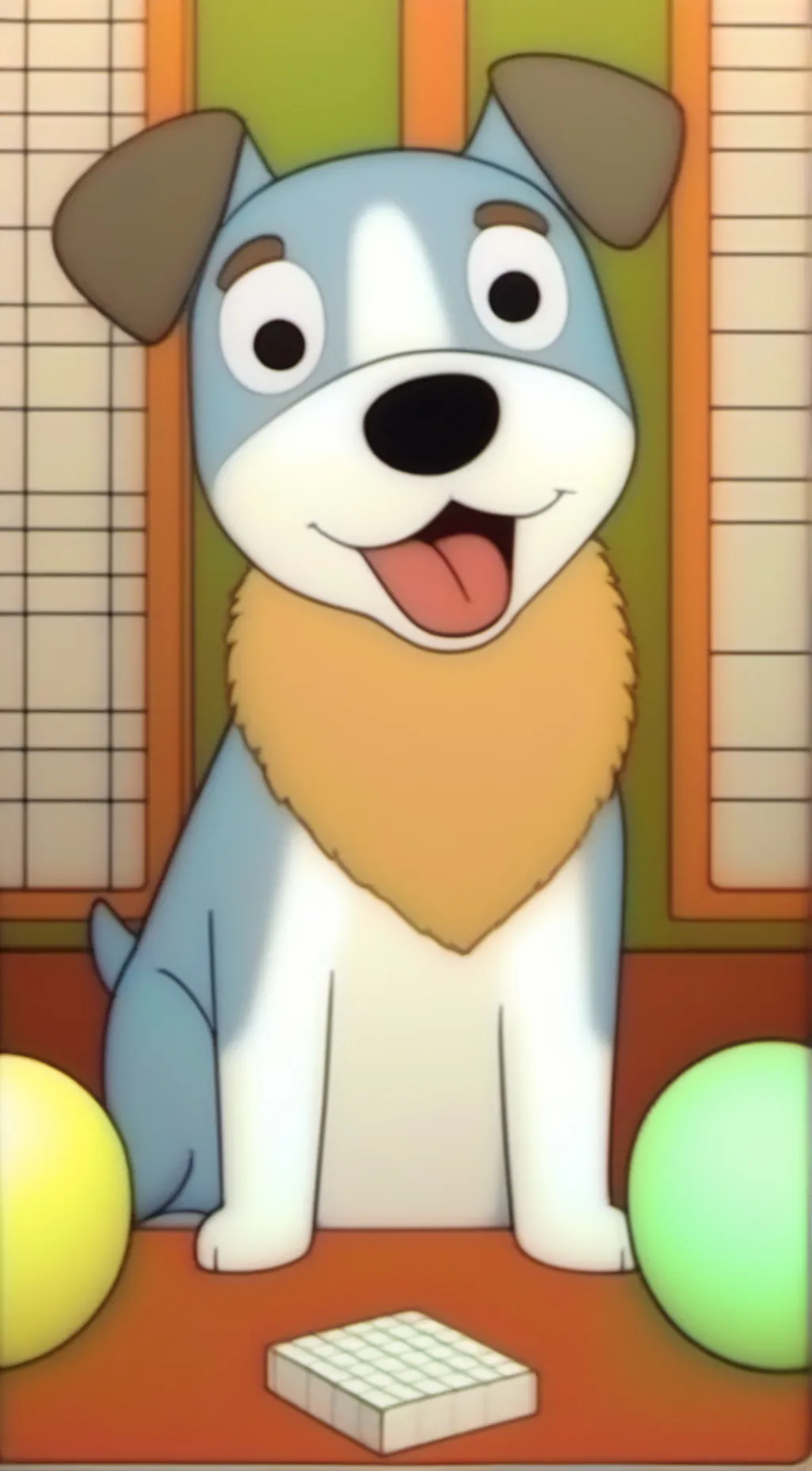 ai character: Bluey background