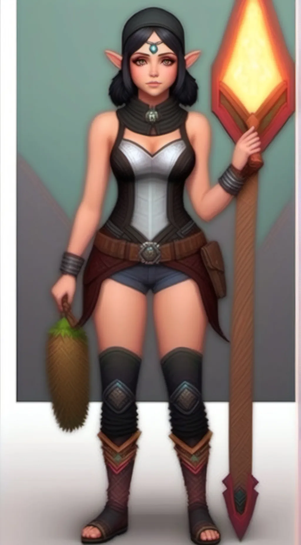 ai character: qween scarlet  background