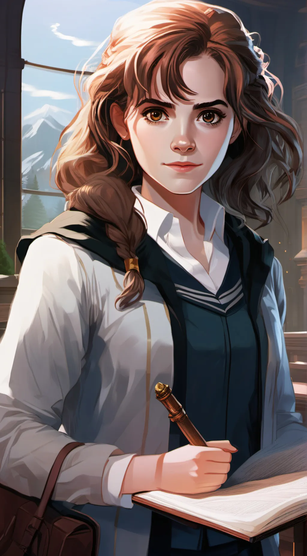 ai character: Hermione  background
