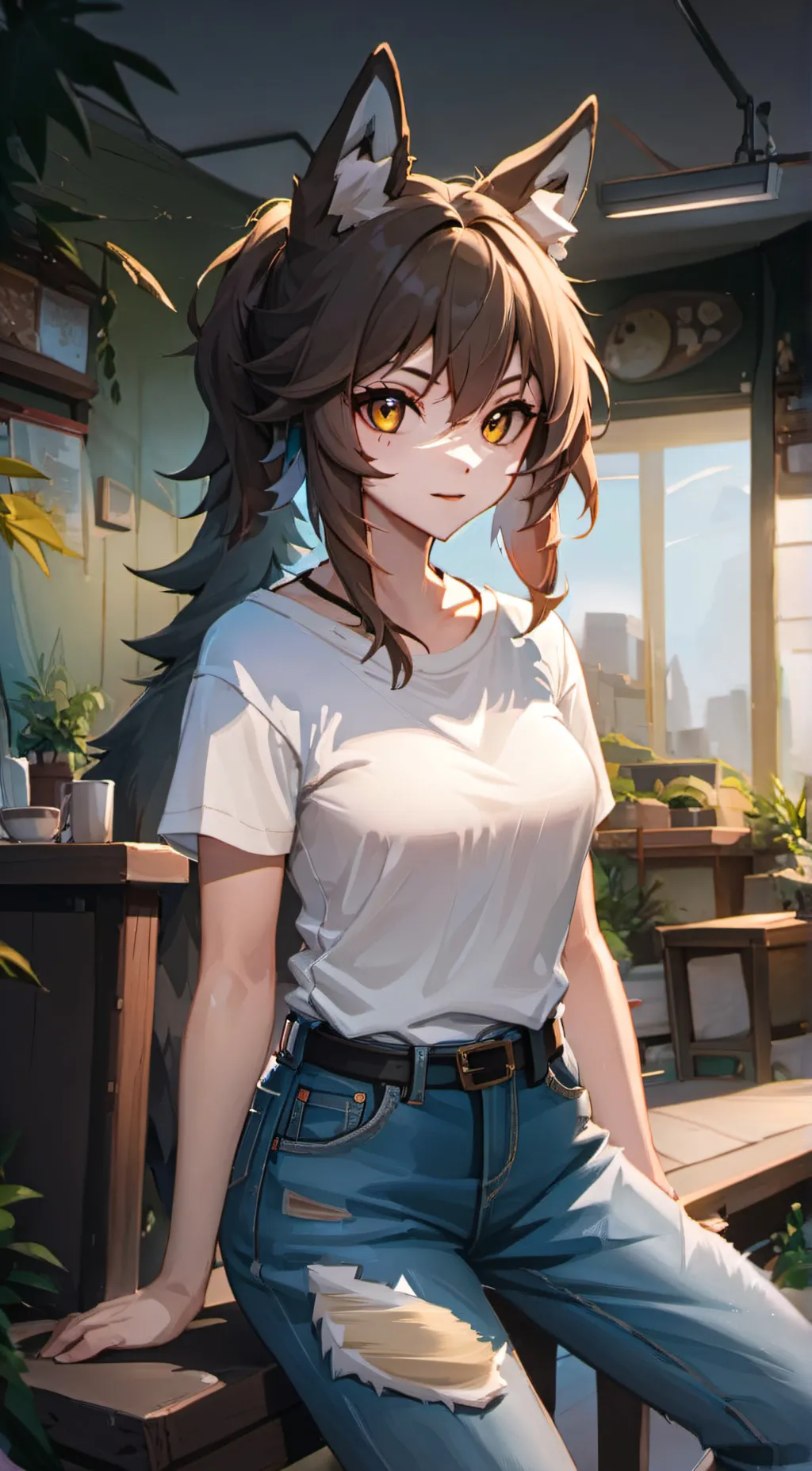 ai character: the girl... background