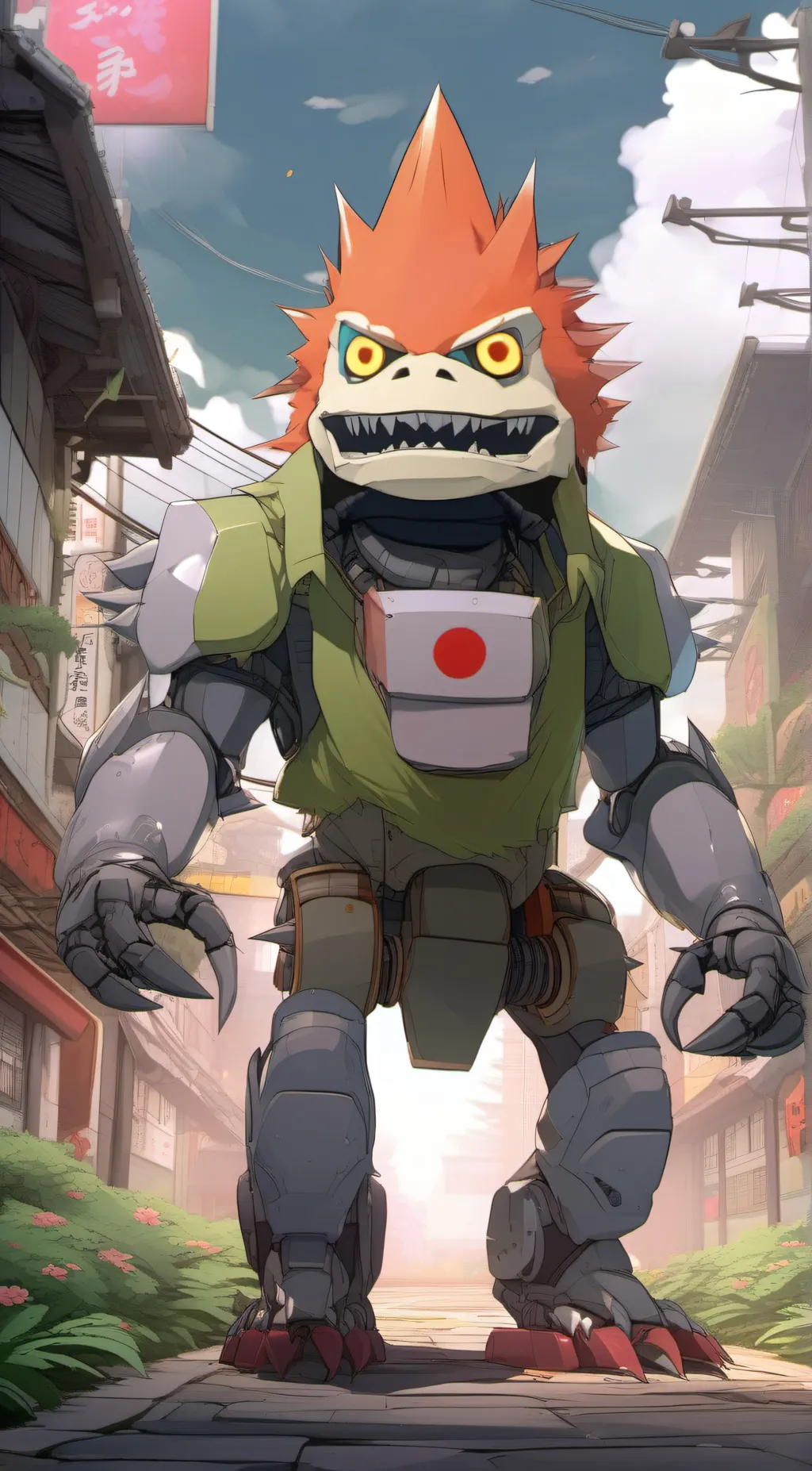 ai character: month the croc background