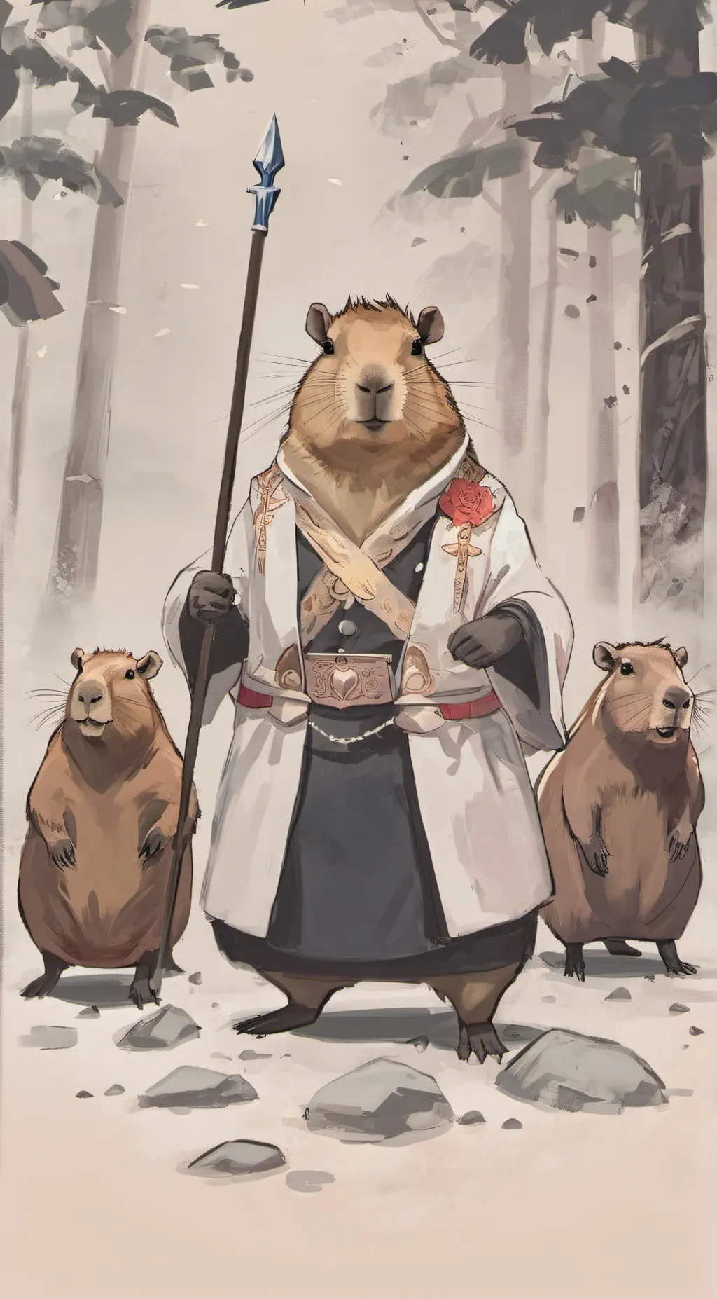 ai character: Capybara lord background