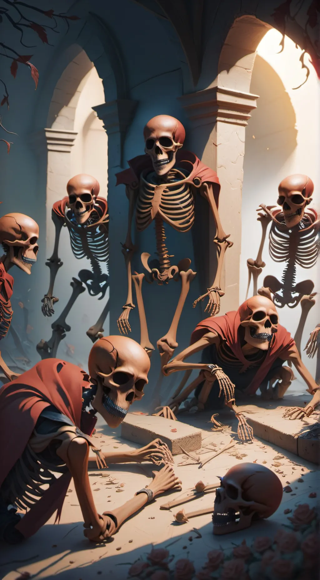 ai character: thebeserk skeleton background