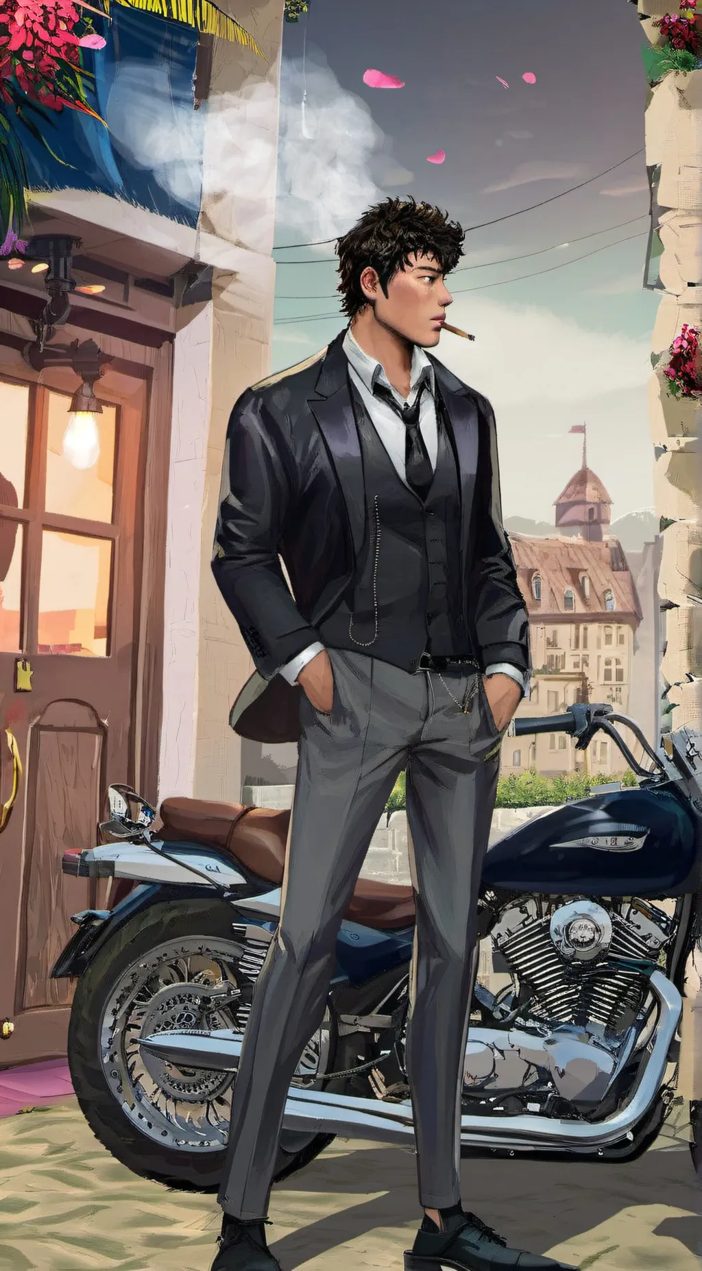 ai character: Ash  background