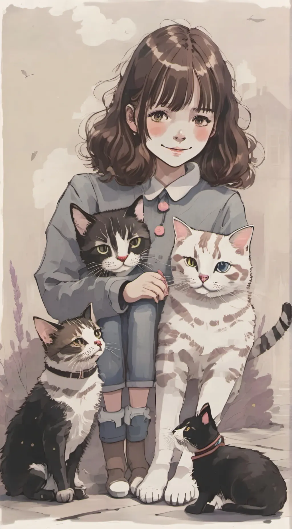 ai character: silver background