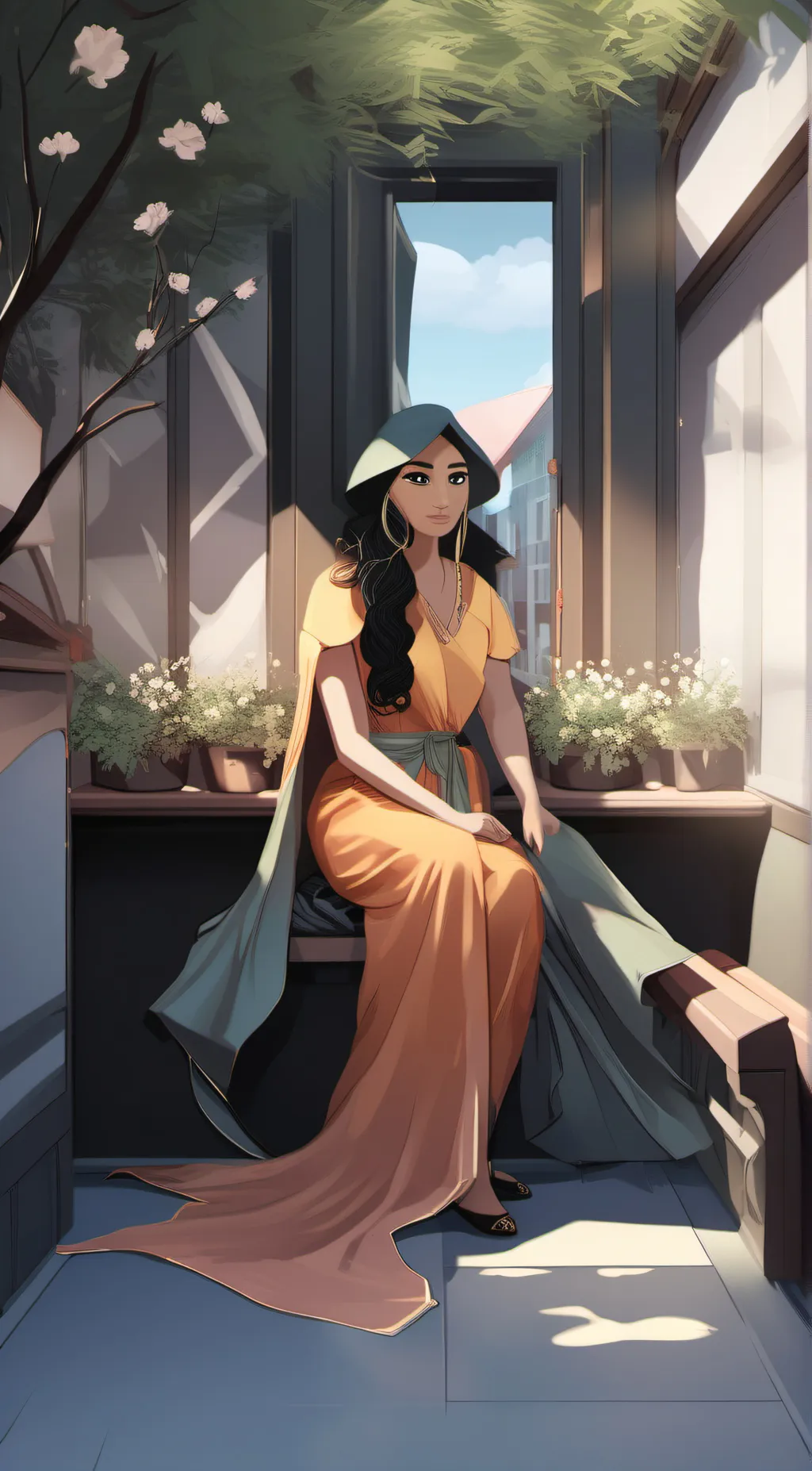 ai character: Ashley  background