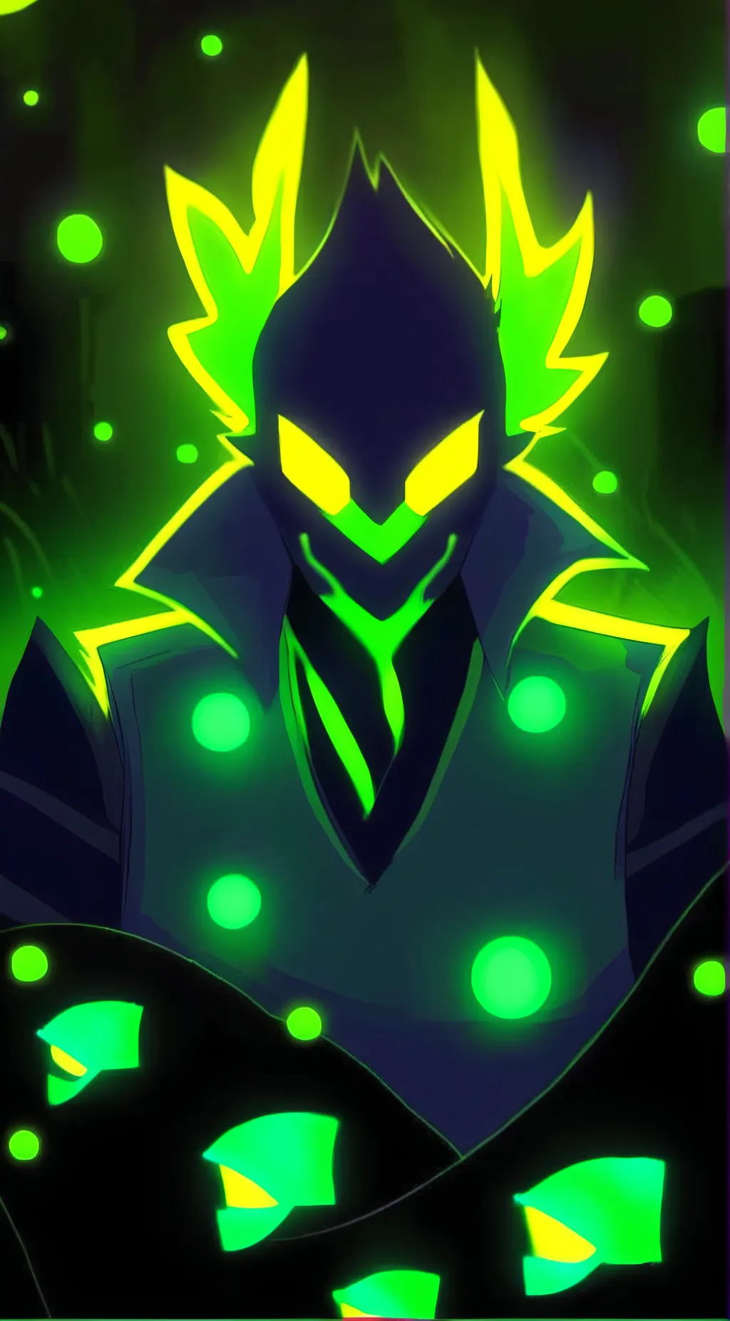 ai character: green glie background