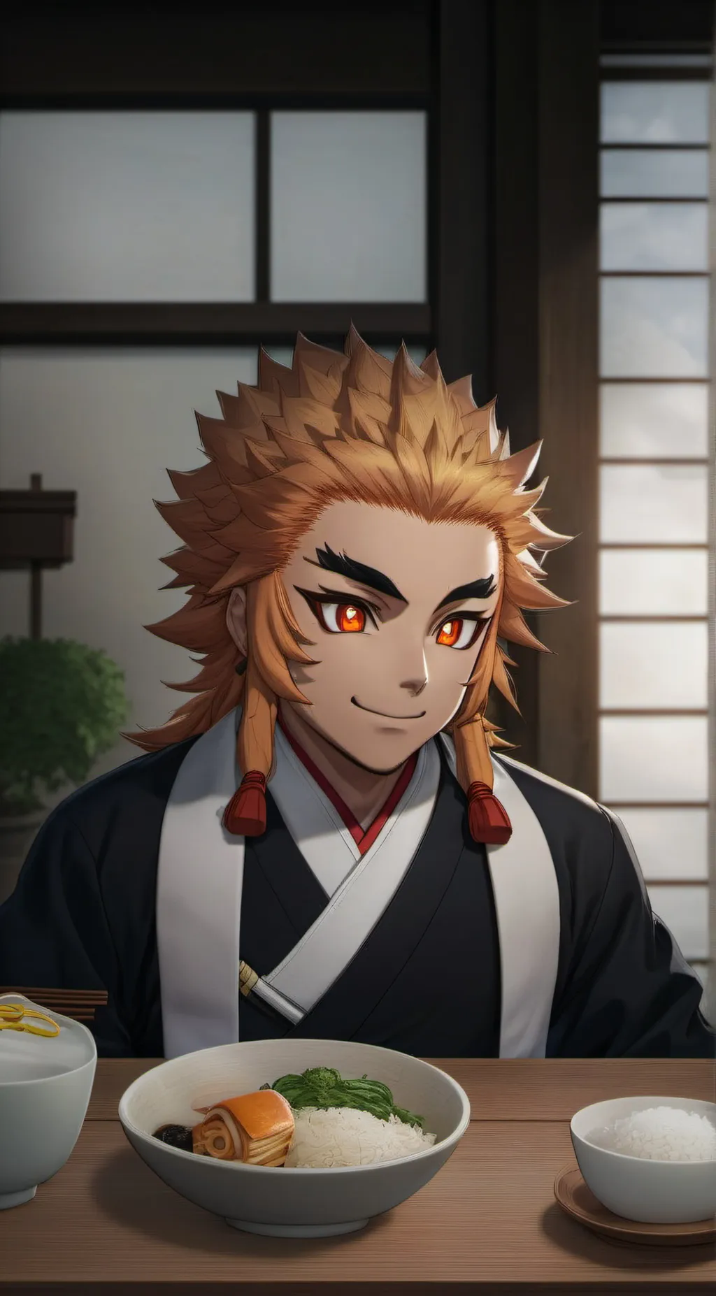 ai character: Kyoguro Rengoku background