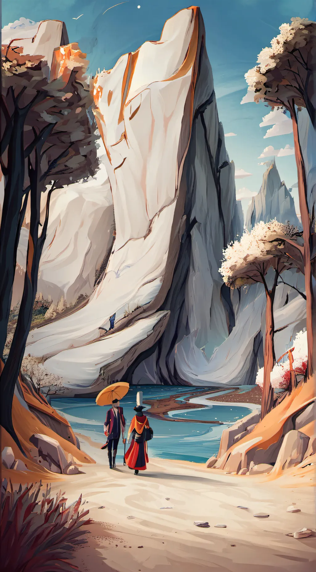 ai character: Orange background