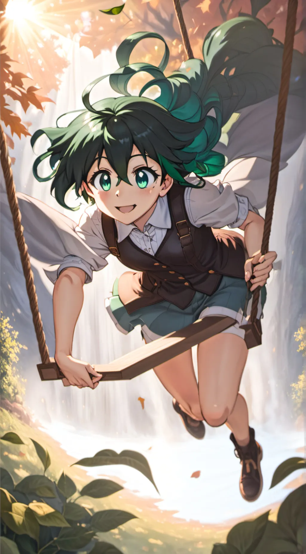 ai character: deku as a girl background