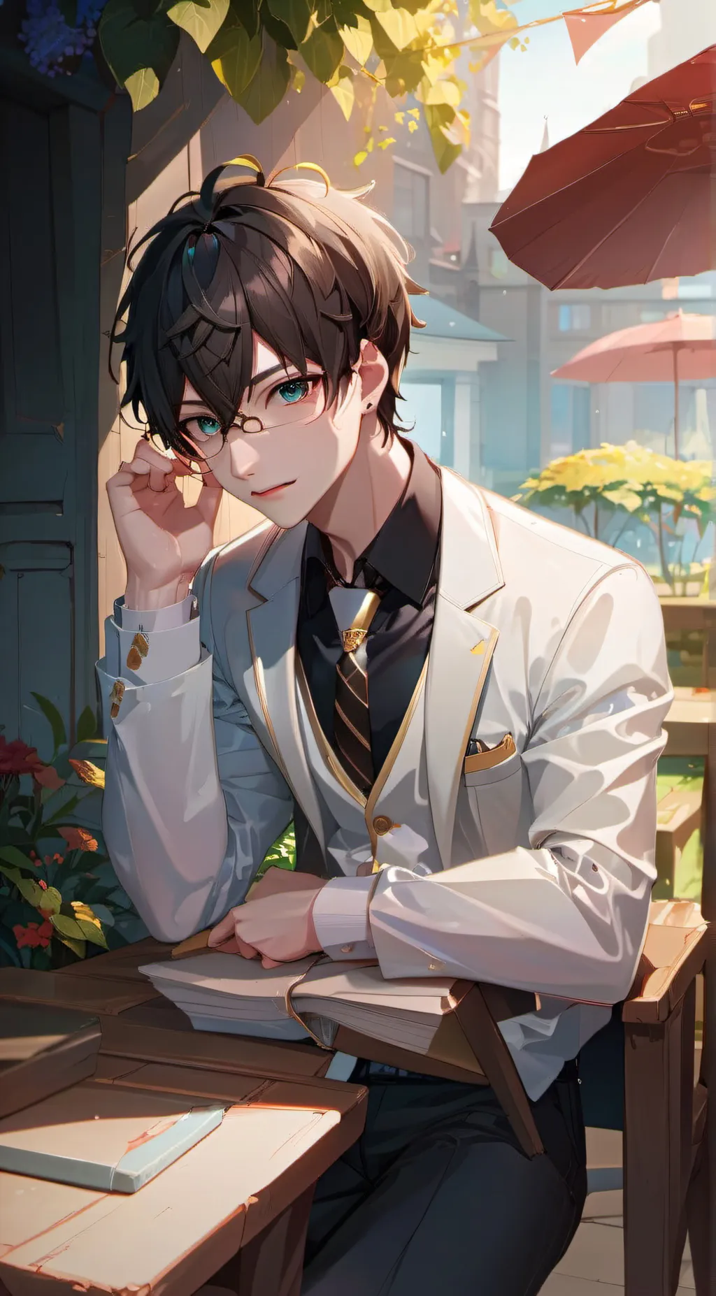 ai character: Adrian  background