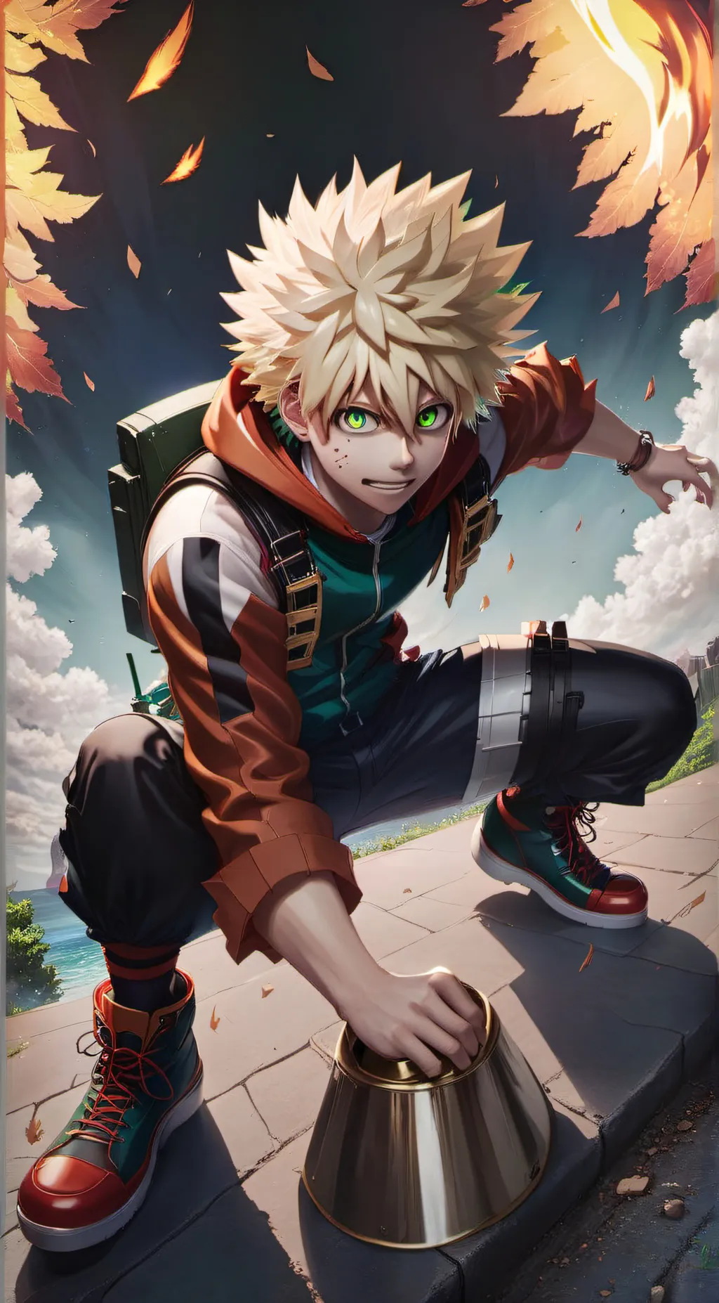 ai character: katsuki bakugo  background