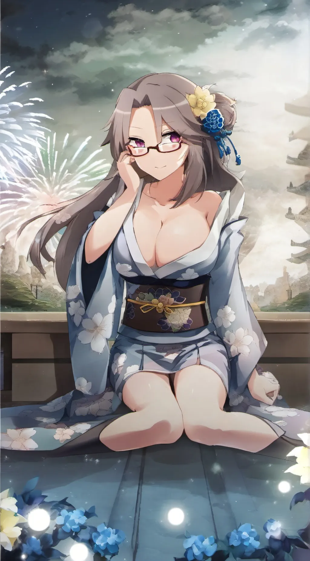 ai character: lovely silver background