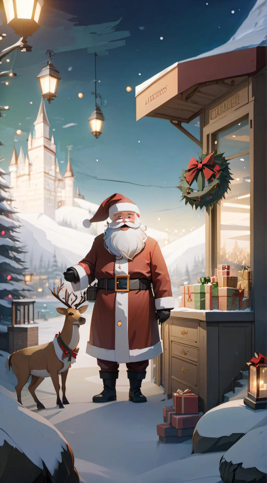 ai character: Santa Claus background