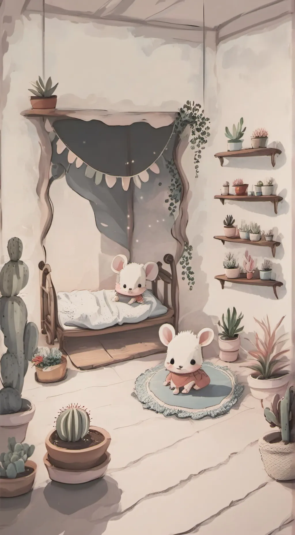 ai character: Violet background