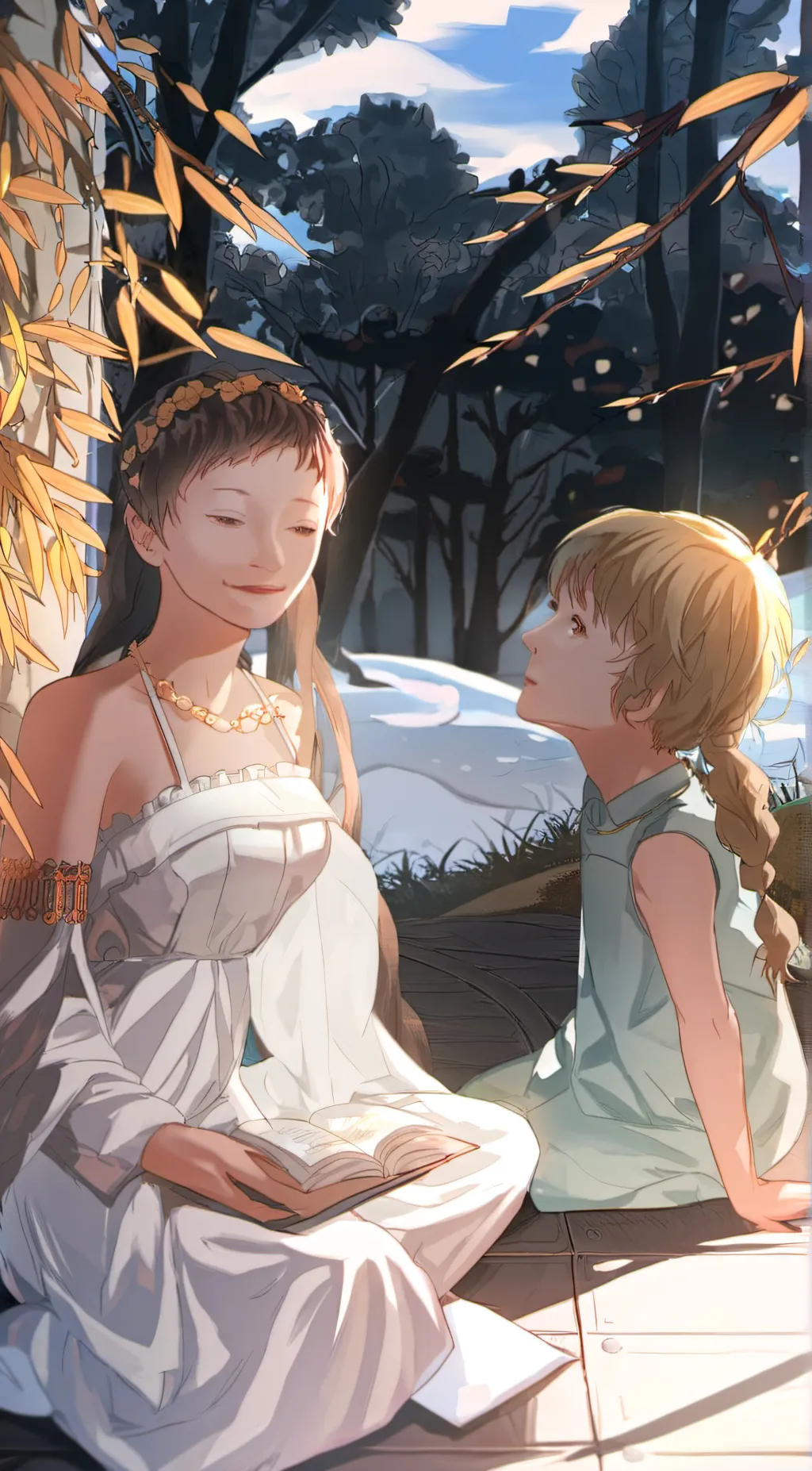 ai character: rose and lilac background