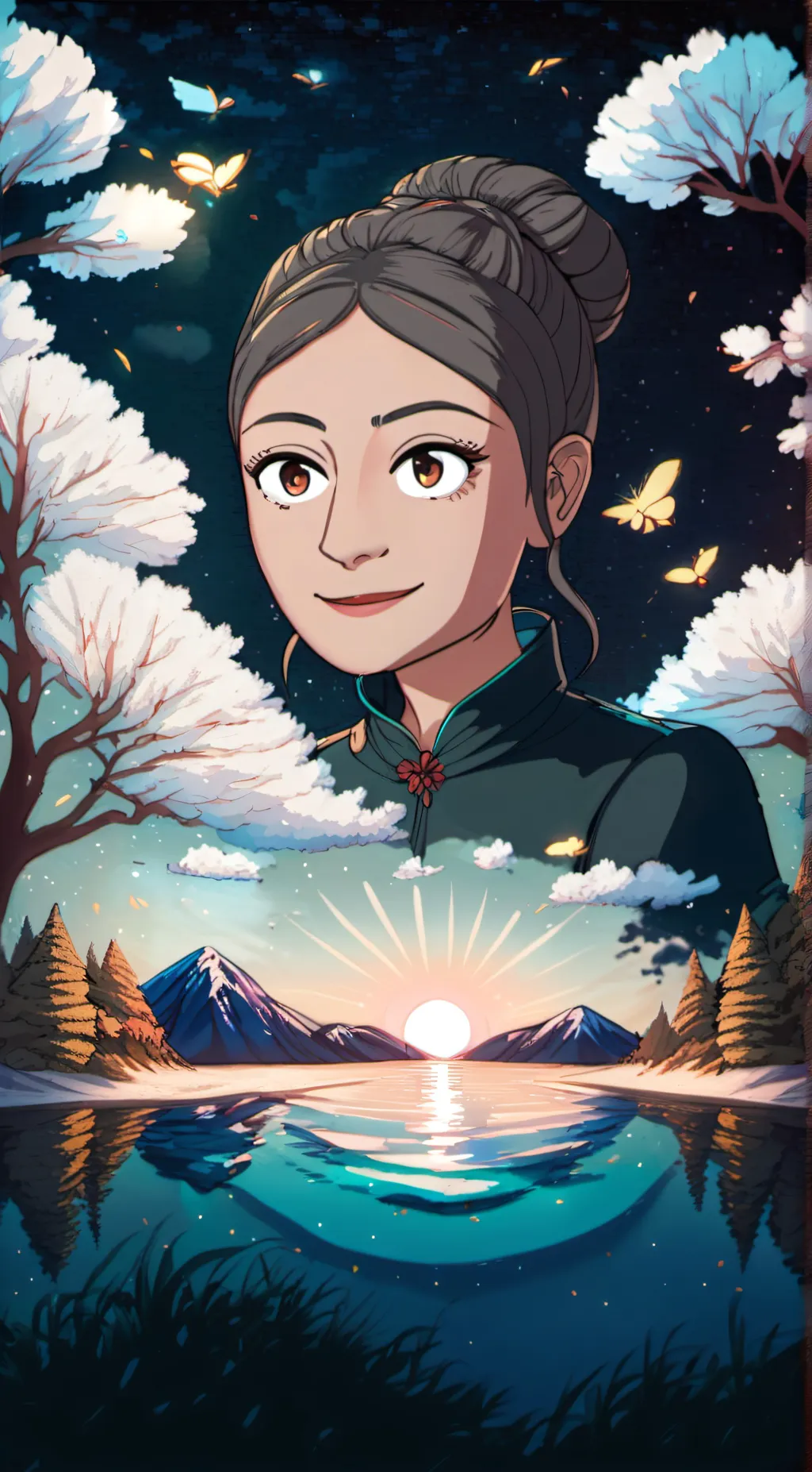 ai character: show.  girl background