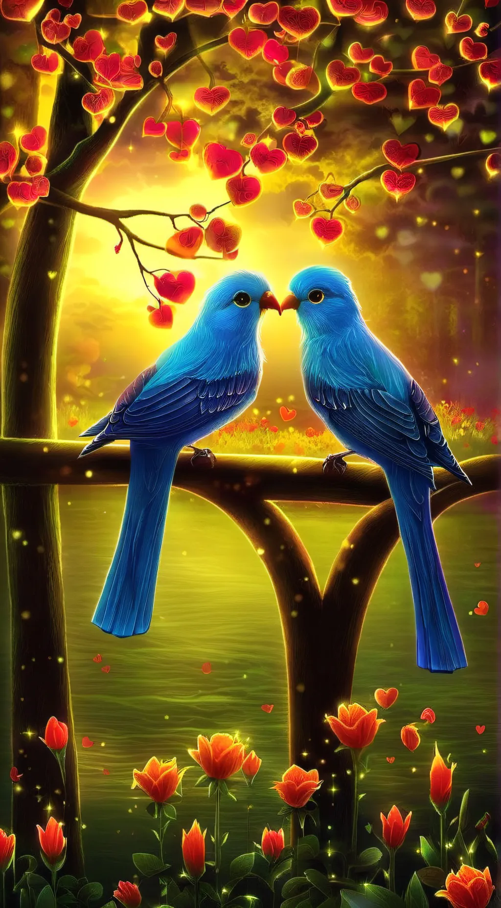 ai character: sweety and birdy background