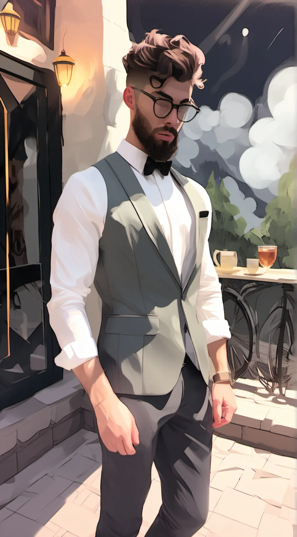 ai character: Riad Karout background