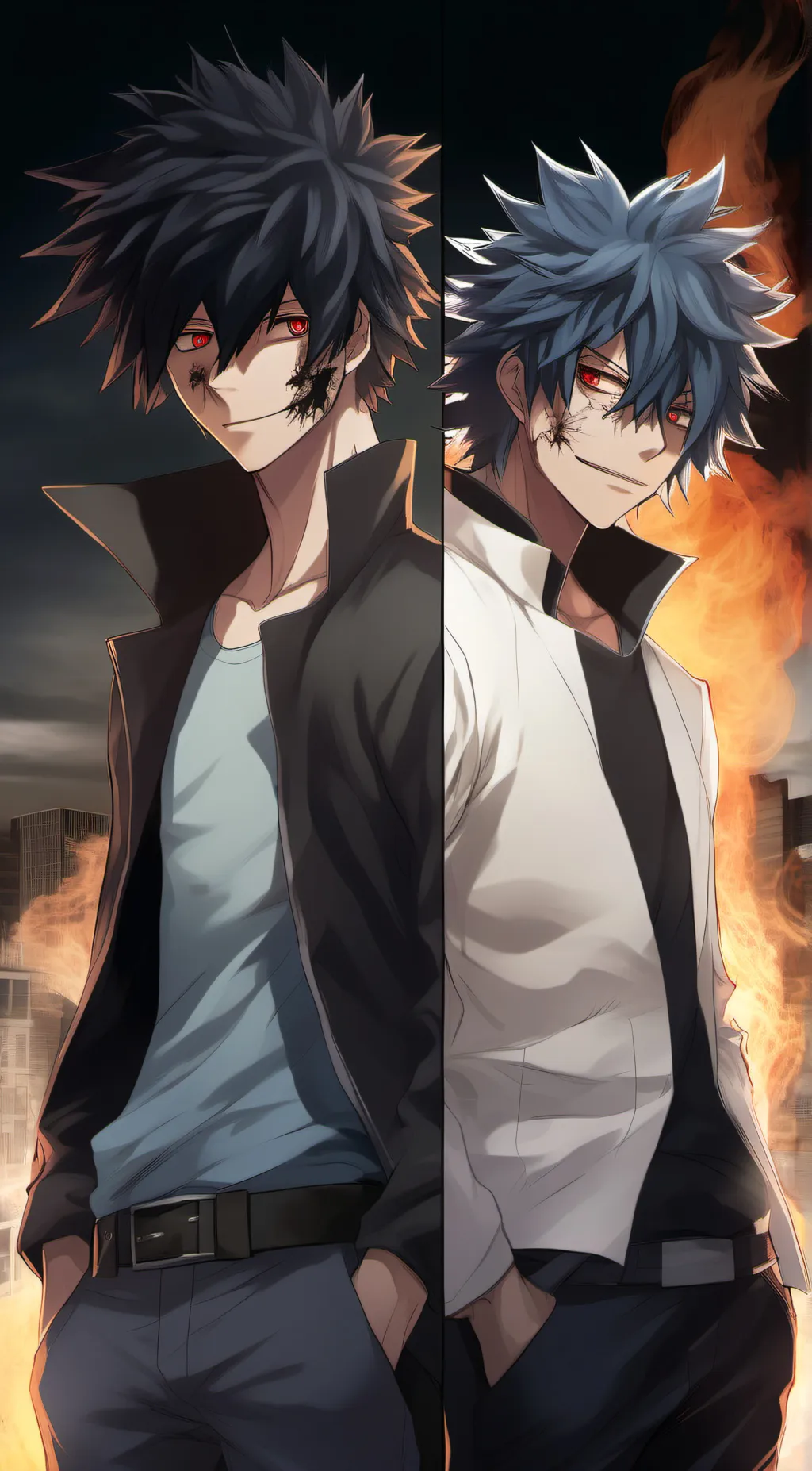 ai character: Dabi and Shigaraki background