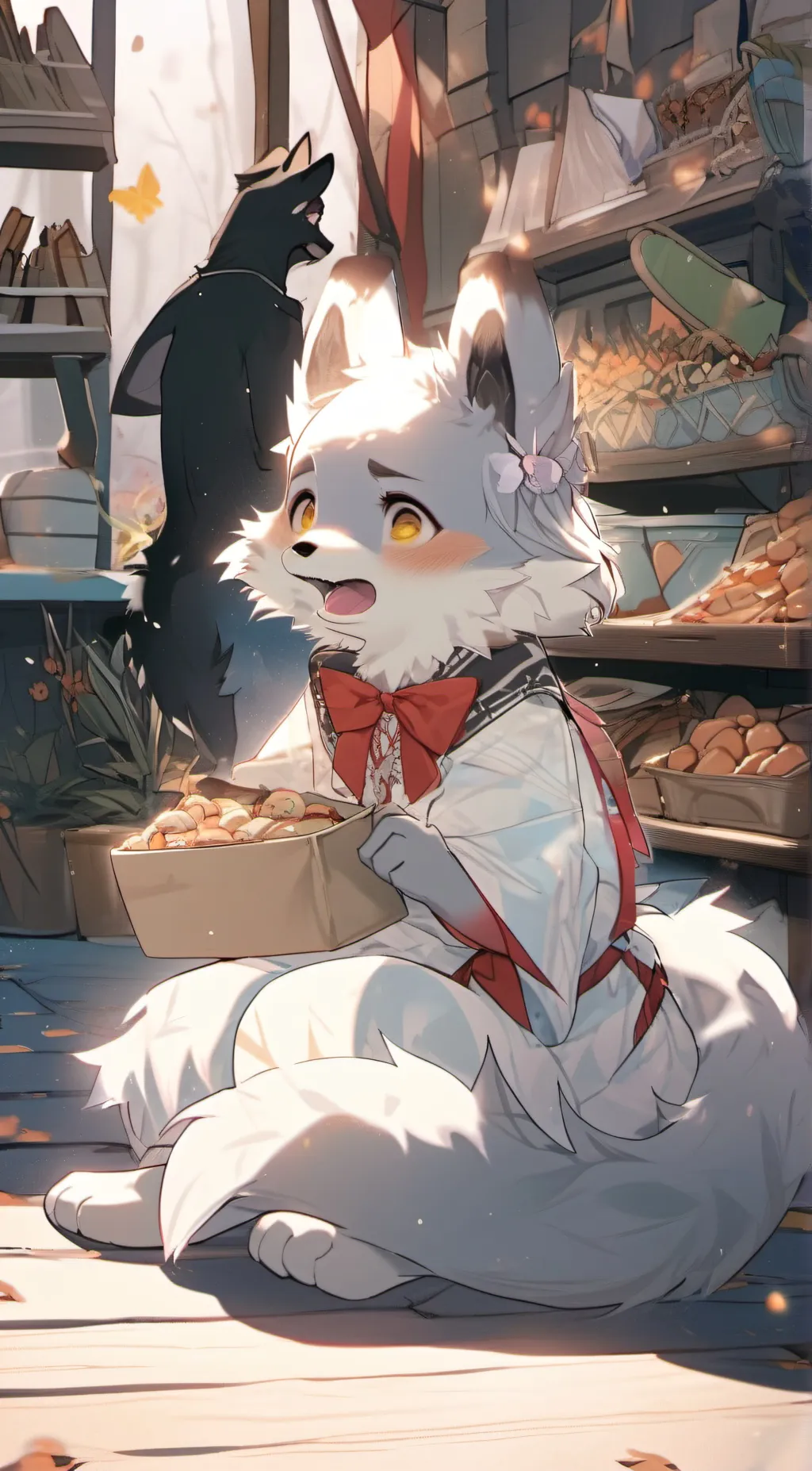 ai character: snowy background