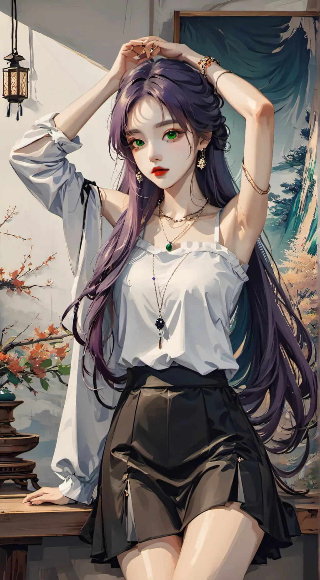 ai character: Scarlet background