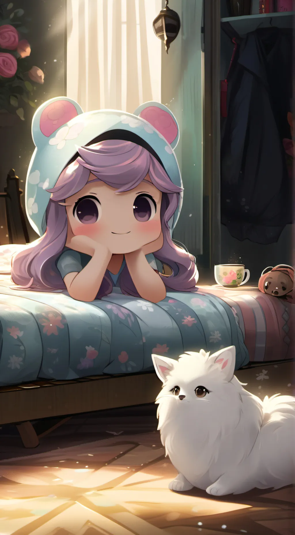 ai character: sleepover  background
