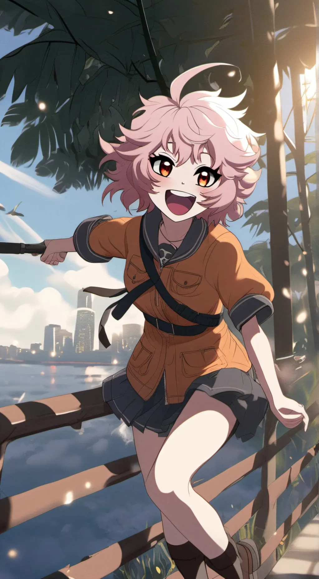 ai character: Mina Ashido  background