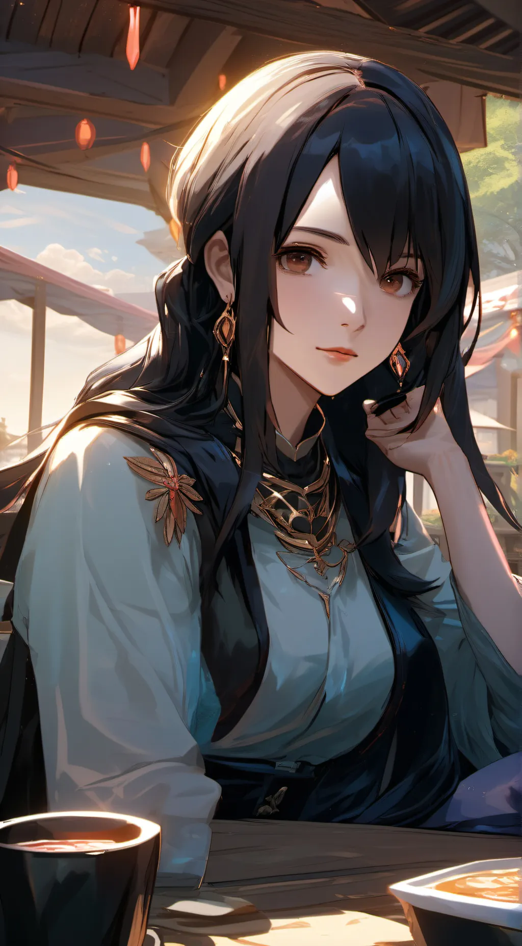 ai character: Angela  background