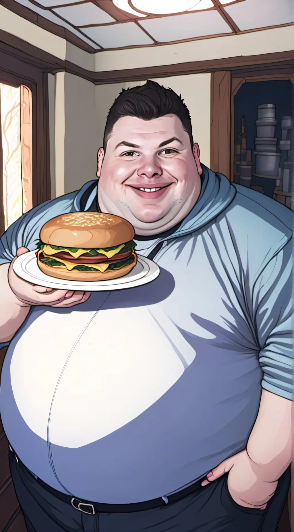 ai character: nikocado avocado background