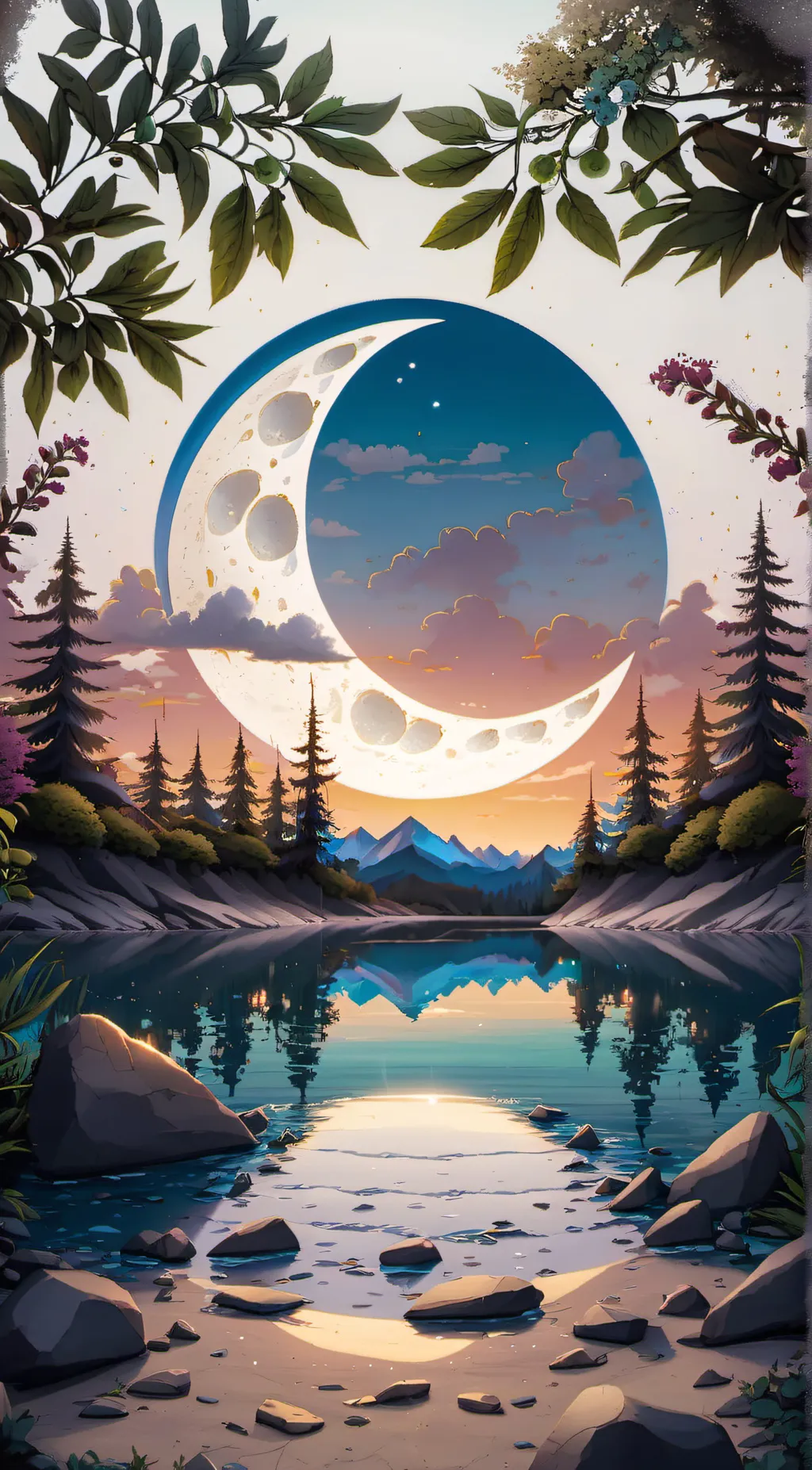 ai character: SUN AND MOON! background