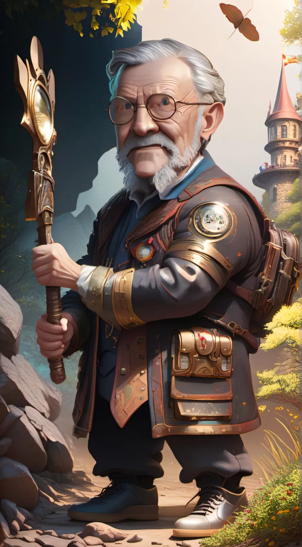 ai character: Old man Steve background