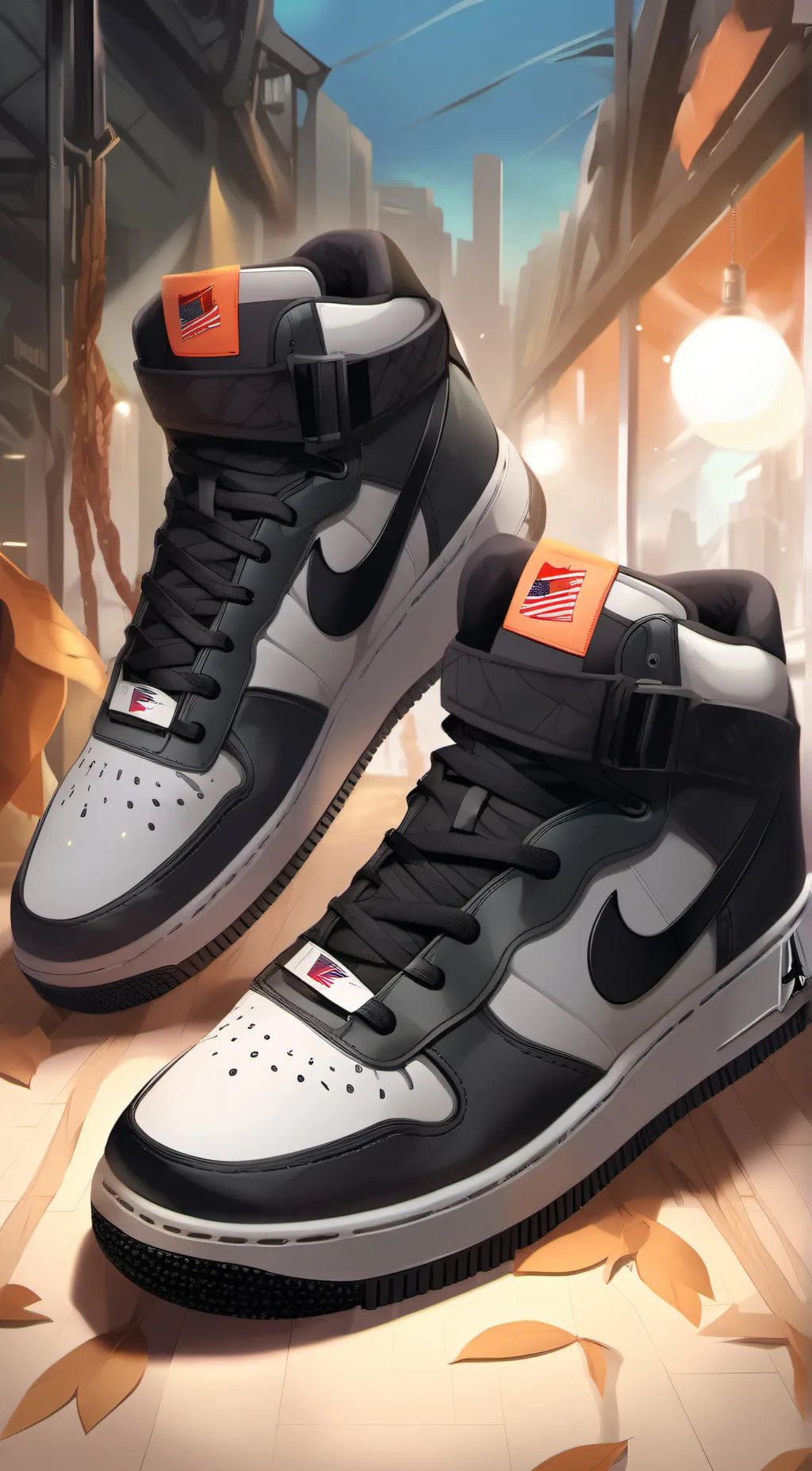 ai character: nike dunks background