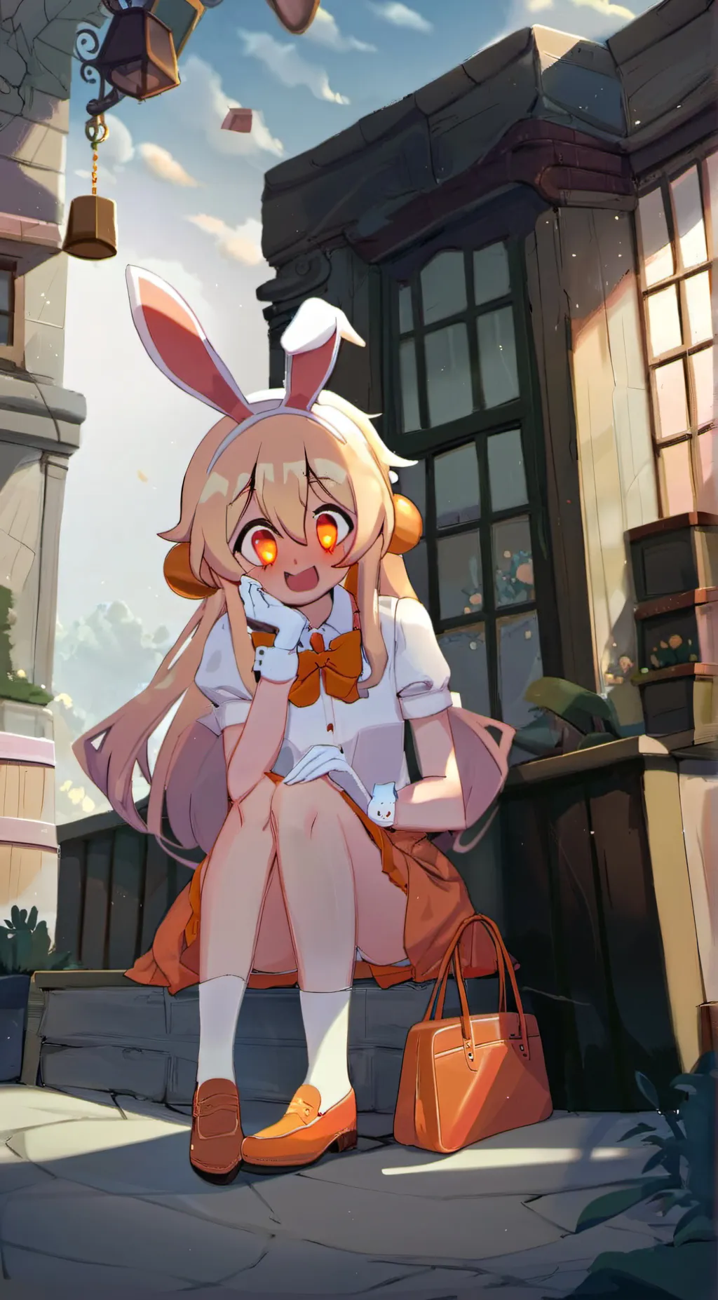 ai character: Cream background